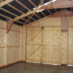 Double garage interior.