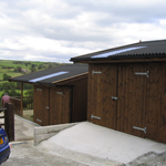 Double garage and garden store.